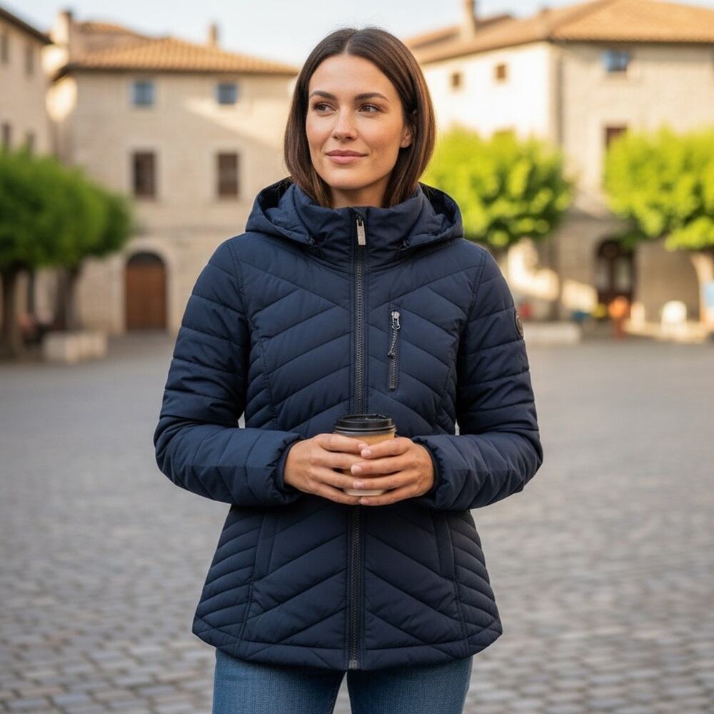 NAUTICA Women’s Small Blue Winter Puffer Coat Jacket